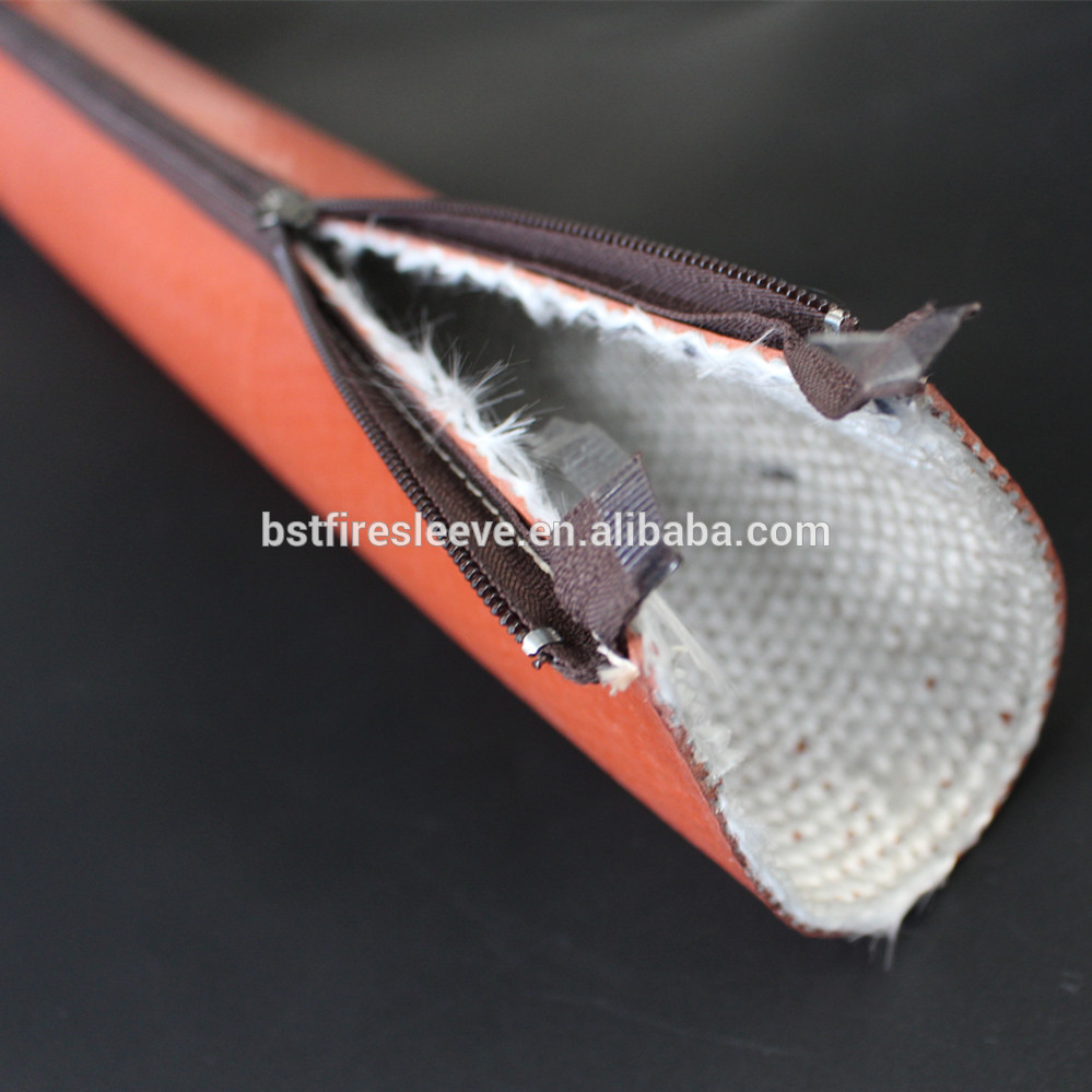 Silicone Fiberglass Fire Sleeve with Zipper