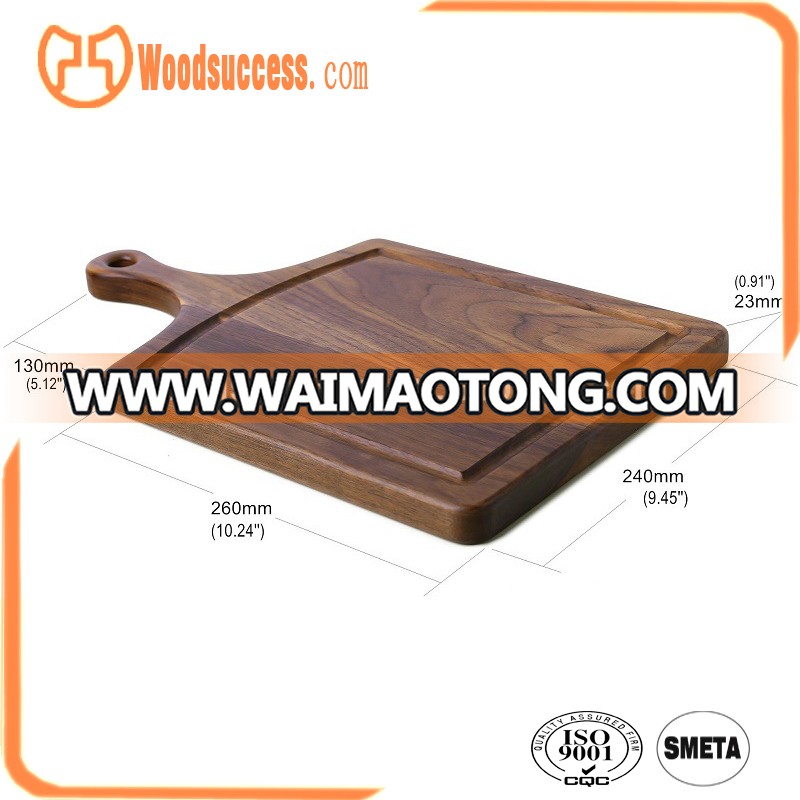 long handle black walnut antimicrobial cutting board