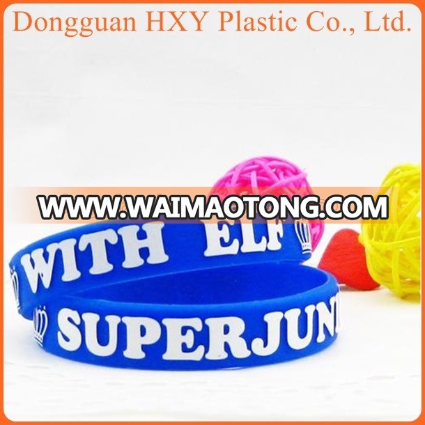 High quality uv color changing silicone wristband bracelet with debossed logo