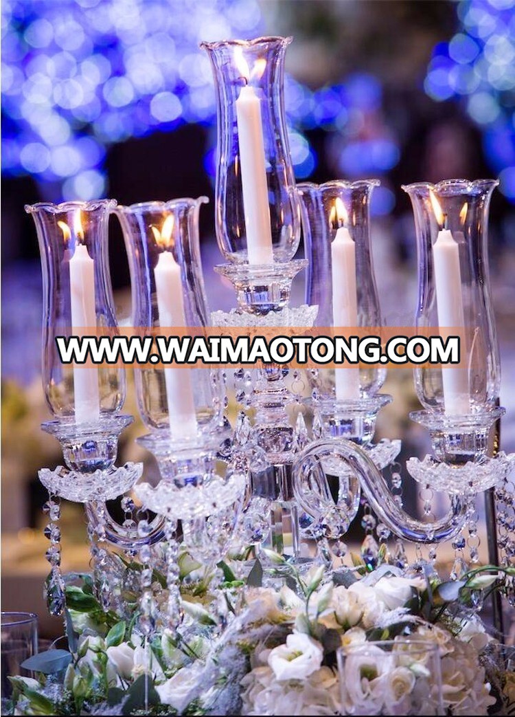 beautiful 7 arms crystal candelabra lampshade for wedding centerpiece decoration