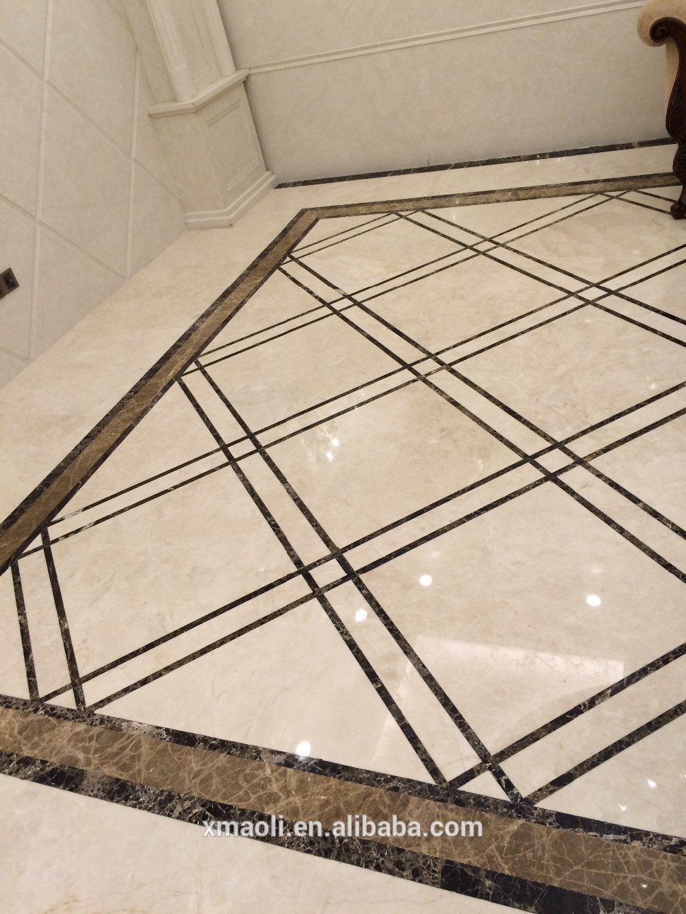 home looby marble inlay floor design by China manufacturer