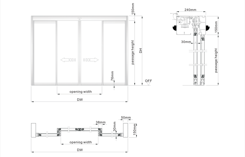 Caesar brand high quality ES200 automatic door operator from China manufacturer