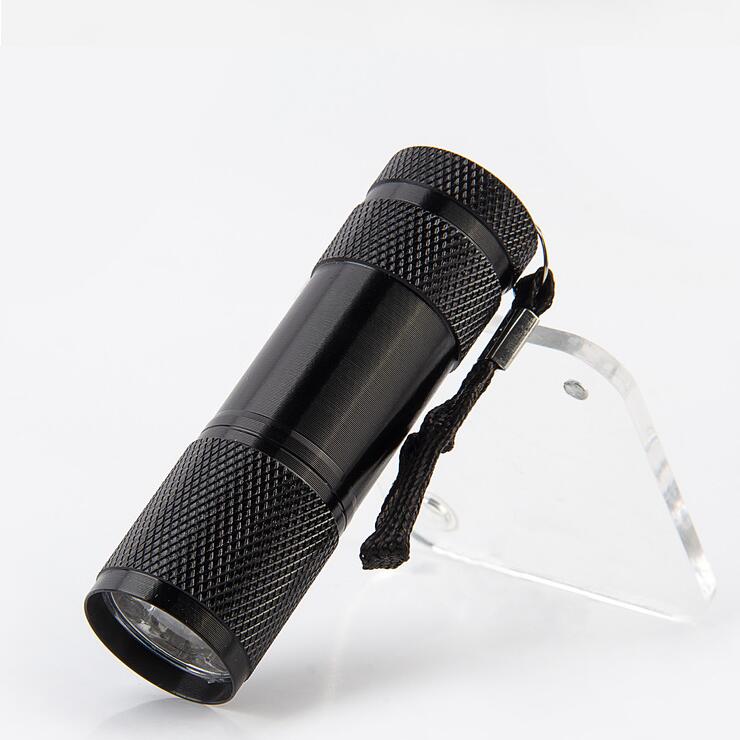 High Quality UV Blacklight Aluminum Alloy 3*AAA Battery Best UV Flashlight 9 Led UV Torch Light