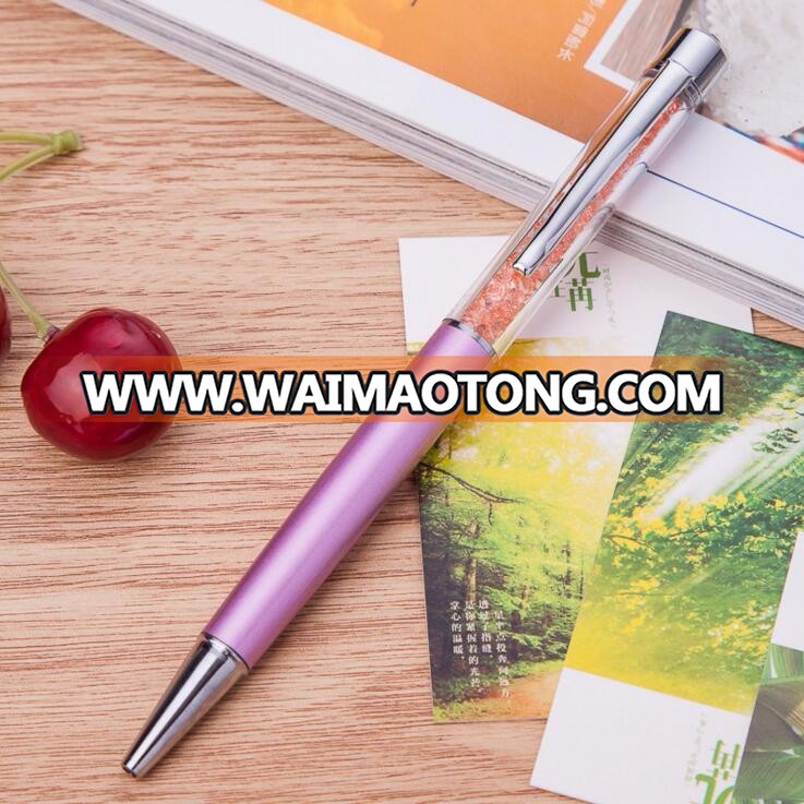 crystal metal body promotional advertising ballpoint pen business signature with crystal on top ball pen