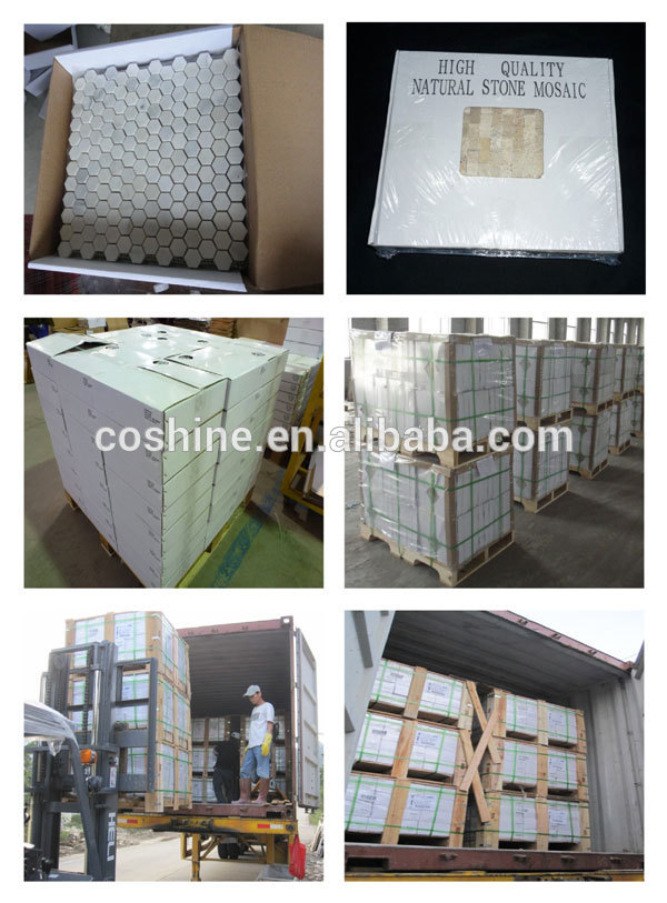 Wholesale price premium white marble flower mosaic tile with black dot