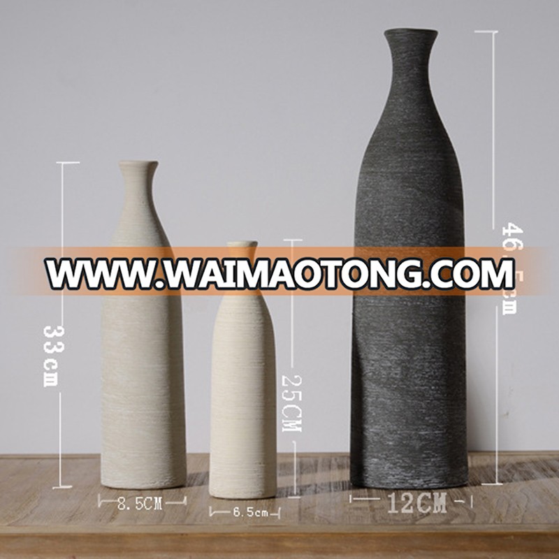 Nordic modern graceful ceramic bottle shape design vase for home decor