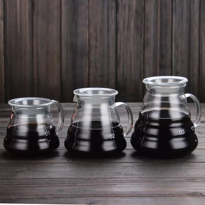 300ml 500ml 700ml 1200ml Heat Resistant Handmade Borosilicate Glass Coffee Pot V60 Coffee Maker