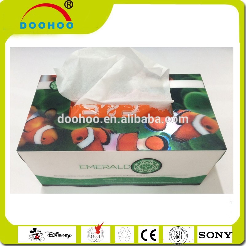 PET Lenticular folding tissue box with 3D lenticular effect