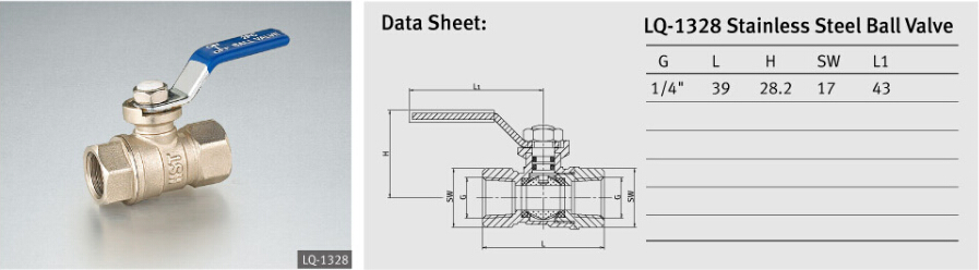 high quality nickel plated female brass ball valve