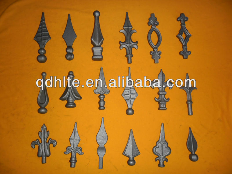 Fence decoration parts wrought iron spear hot forged fence spears