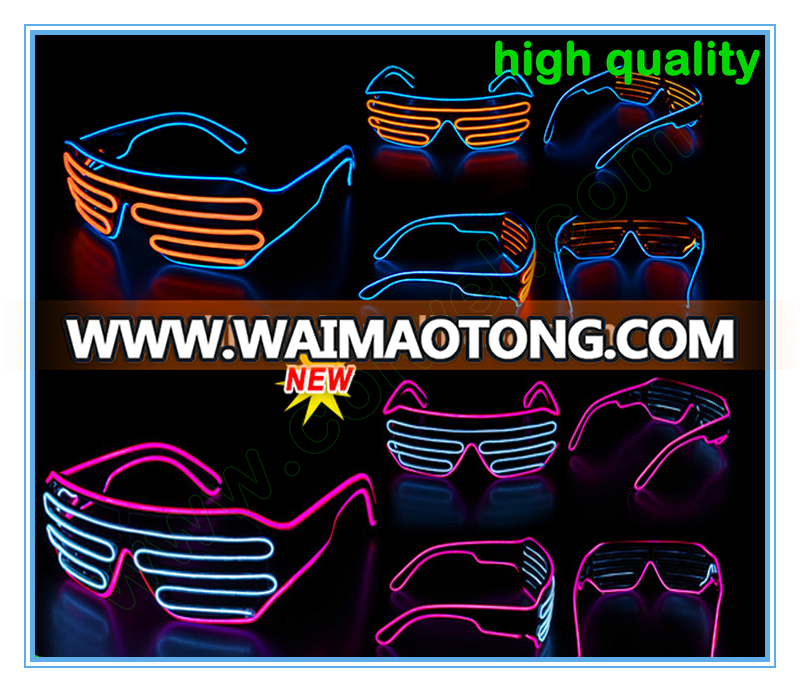 factory price cool sound activated el wire sun glasses for gift items