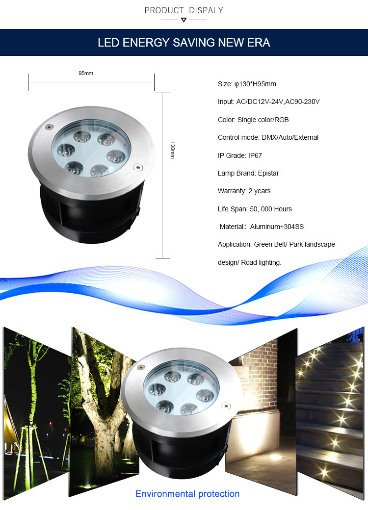 Factory Wholesale 6W Garden Pedestrian Street Packing Area 316Ss Led Inground Lights