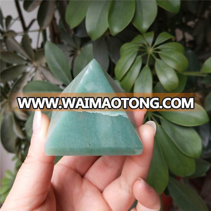 Pure natural green aventurine crystal chakra pyramids,quartz singing pyramids energy generators