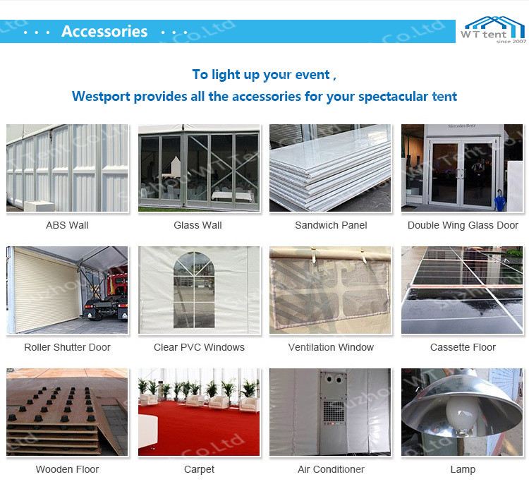 Temporary Storage Warehouse aluminum mainframe structure marquee Roof Top Tents