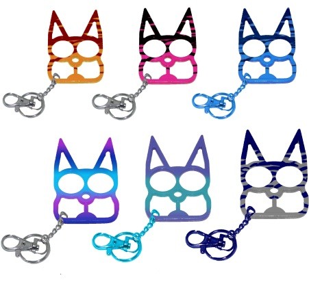 cat design aluminum keychain