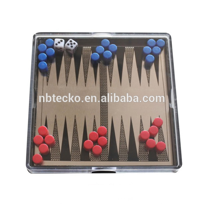 Plastic mini table top board game magnetic checkers