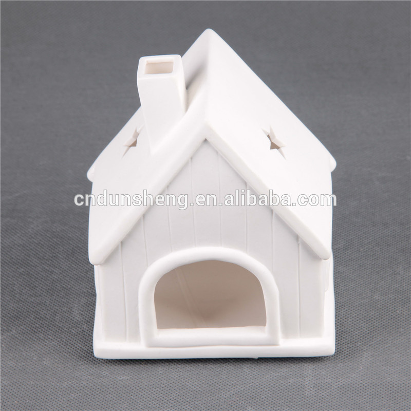 Xmas Gift Ceramic House Ceramic Small Tea Lights Candlestick Furnishings Home Decor Candle Holders