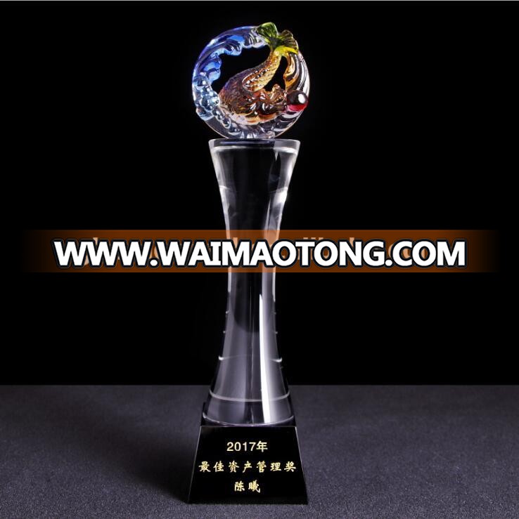 2019 new design awards crystal Custom colorful cheap crystal trophy crystal eagle trophy