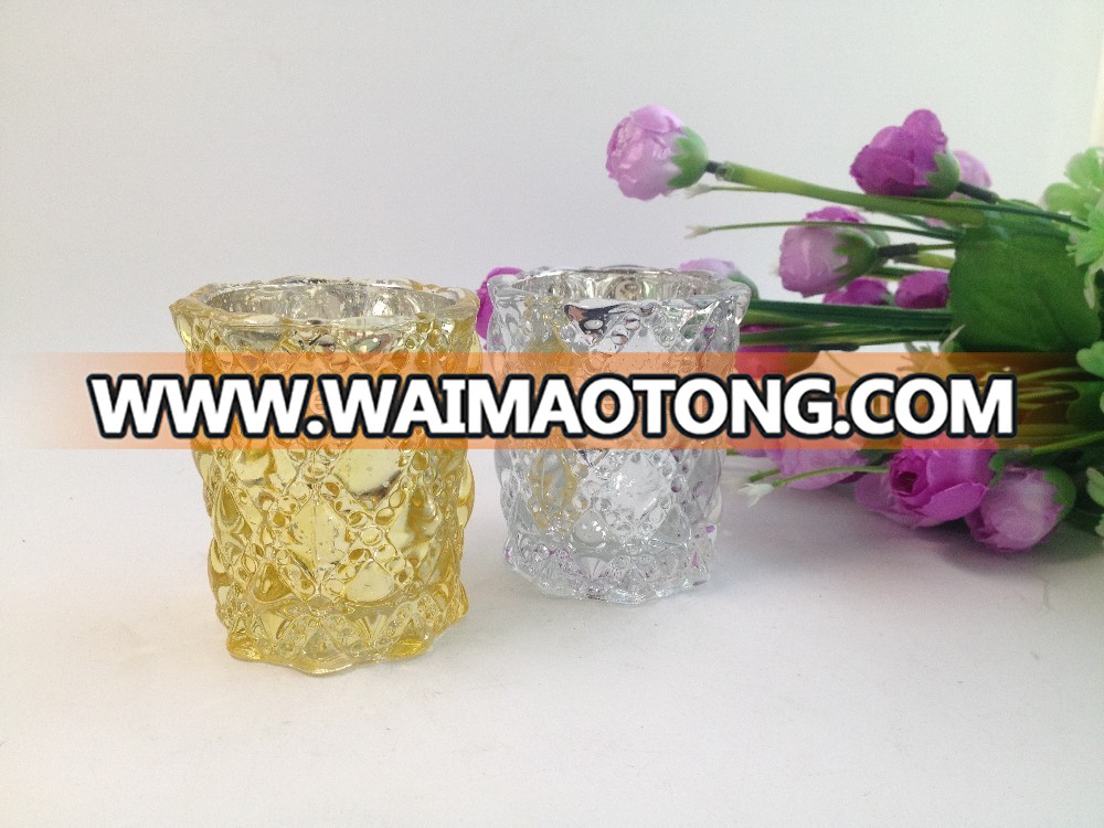 Wholesale gold candle holders and candles scented in jar