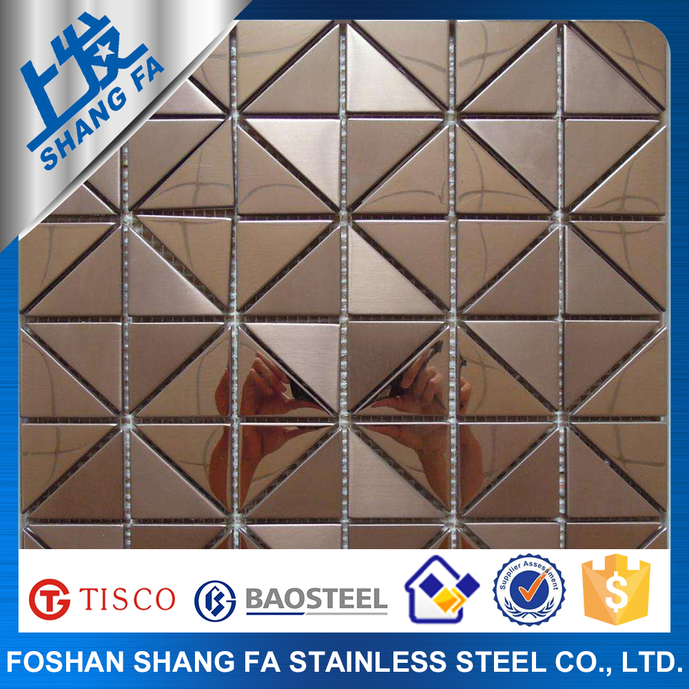 Decorative Red Lustre Mosaic Stainless Steel Plate