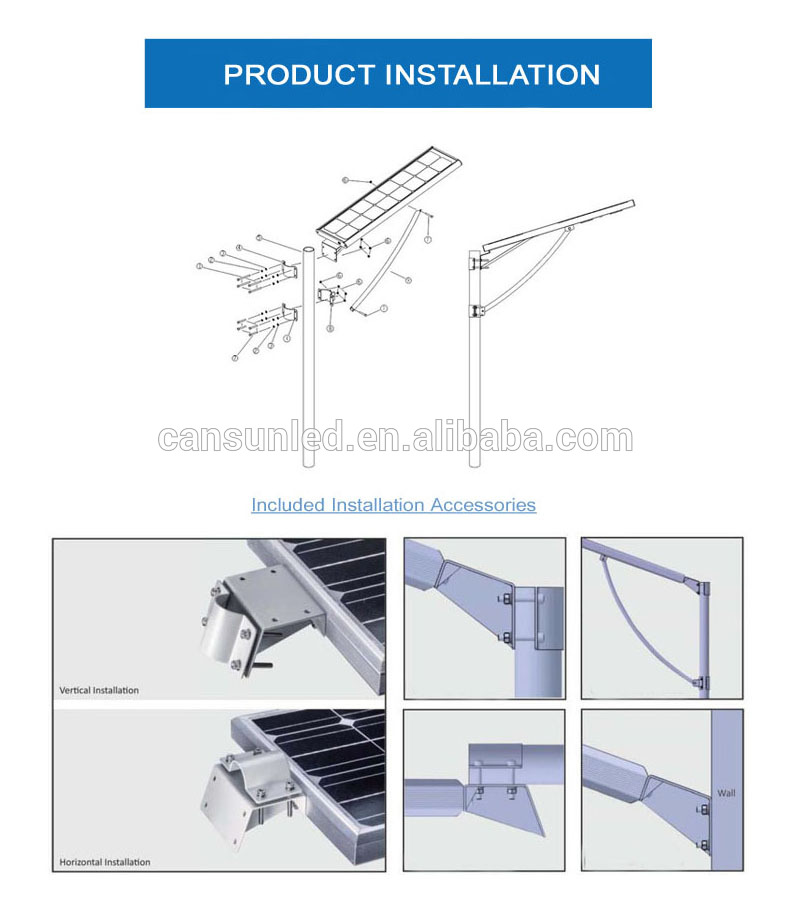 60w Ip65 Smd Exterior Lampadaire Solaire Farm Lights Led Garden Street Solar Light