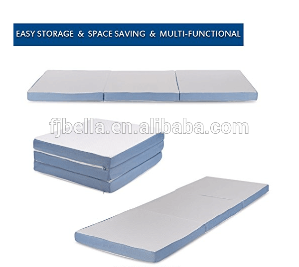 Folding Mattress Memory Foam, Removable Cover, Single Size 27" x 75" x 3"