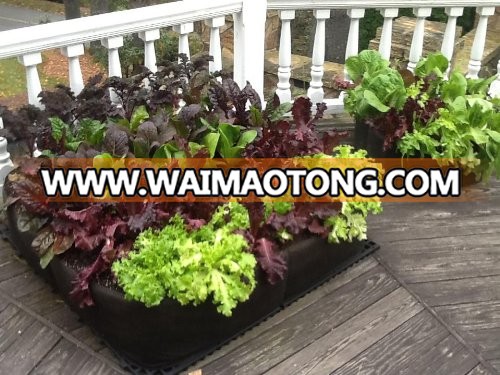 With grid Garden Grow Bags Herb Flower Vegetable Plants Bed Rectangle Planter Fabric Raised Planting Bed