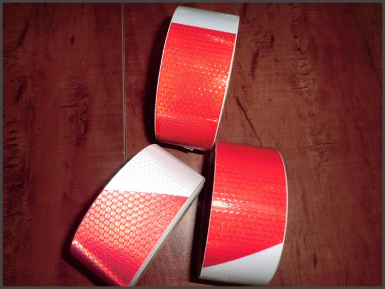 Honeycomb Red White Reflective Hazard Tape For Warning