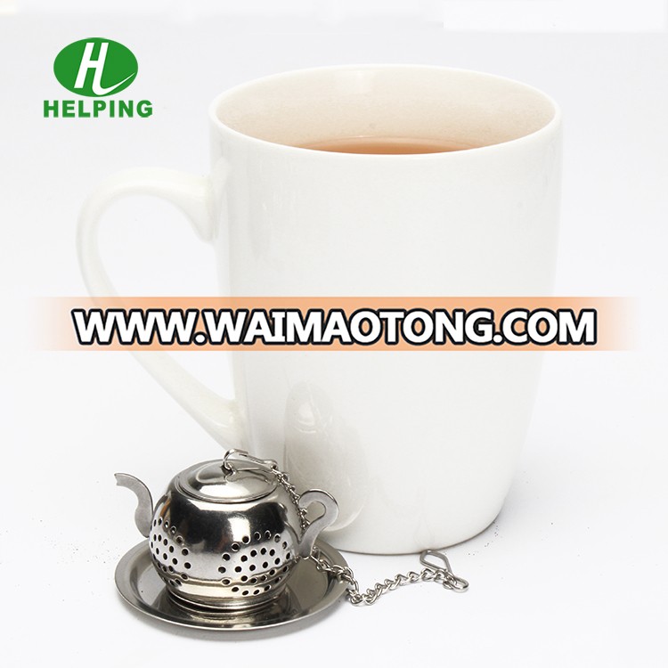 India Hot Selling Silver Teapot Shape Loose Leaf Tea Strainer Infuser