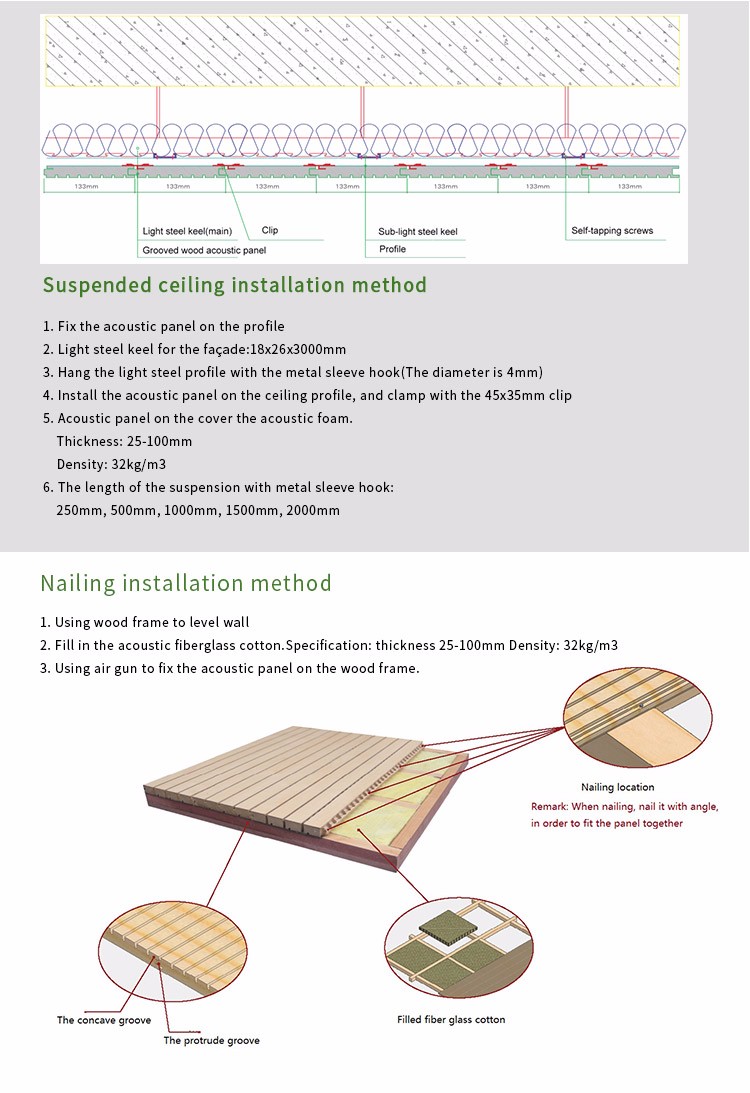 TianGe 15mm sound absorption wooden groove acoustic panel for for exhibition hall