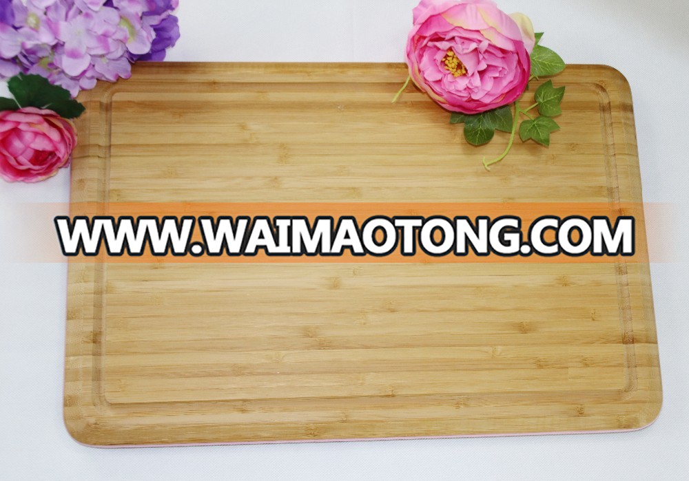 Personalized natural custom cheap square bamboo cutting board with holes