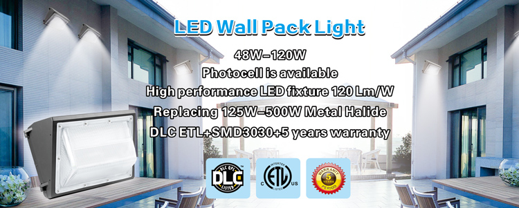 DLC ETL Certificate led wall mounted 80w led wall pack light