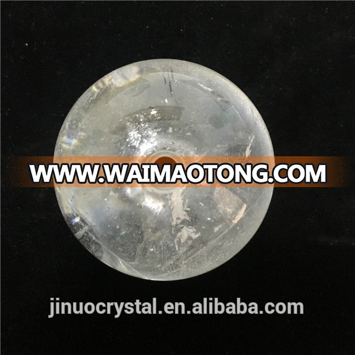 Wholesale Natural quartz crystal ball with holes for home decoration crystal balls with holes chandeliers