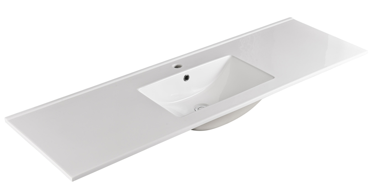 Thin edge basin, Australia ceramic sink 9150E (1.5m Length), porcelain countertop