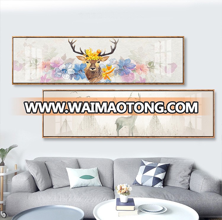 Elk Wall Art Animal Picture Canvas Print Painting For Family Wall Decoration Deer In Forest Landscape Painting