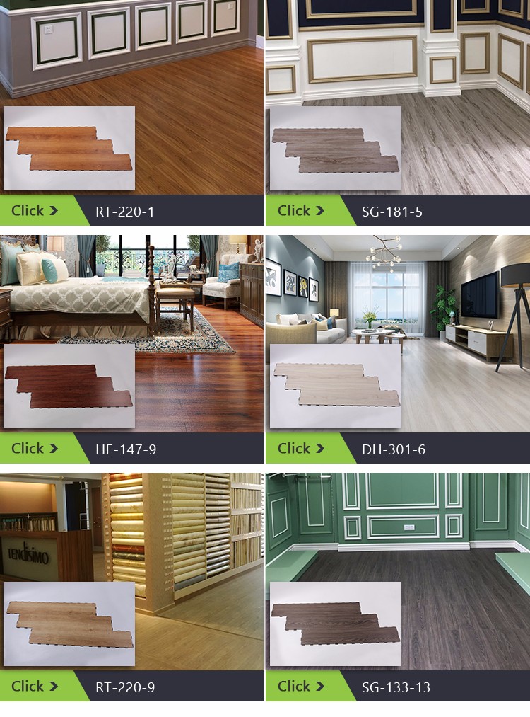 Export Products Wood Grain Interlocking Pvc Light Color Vinyl Flooring