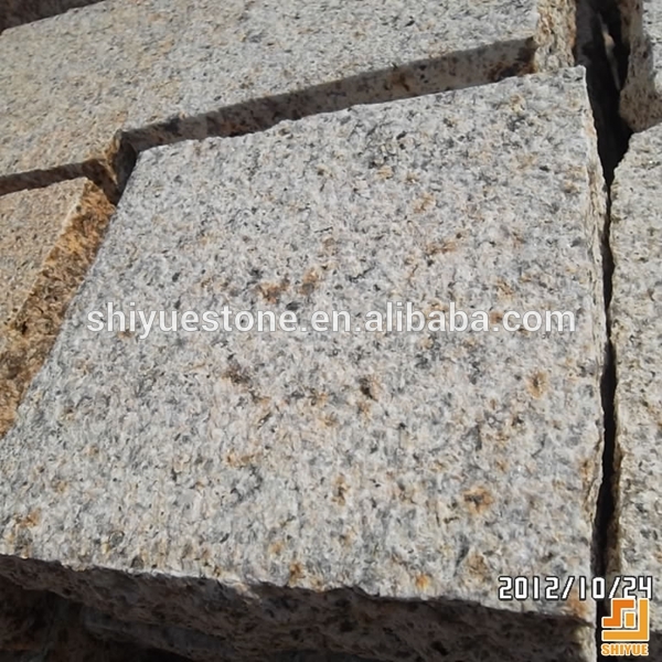 China G682 Yellow Sunset Golden Granite Cobble stone paving stone