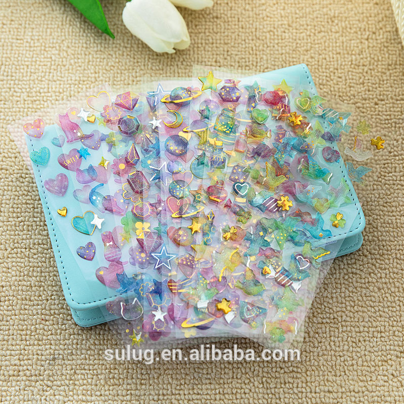 3D crystal sticker cute stickers DIY award sticker 2019 luminous sticker