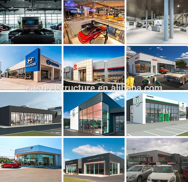 CE Certificated Prefab Structural Steel Modern 4S Car Exhibition Showroom Design