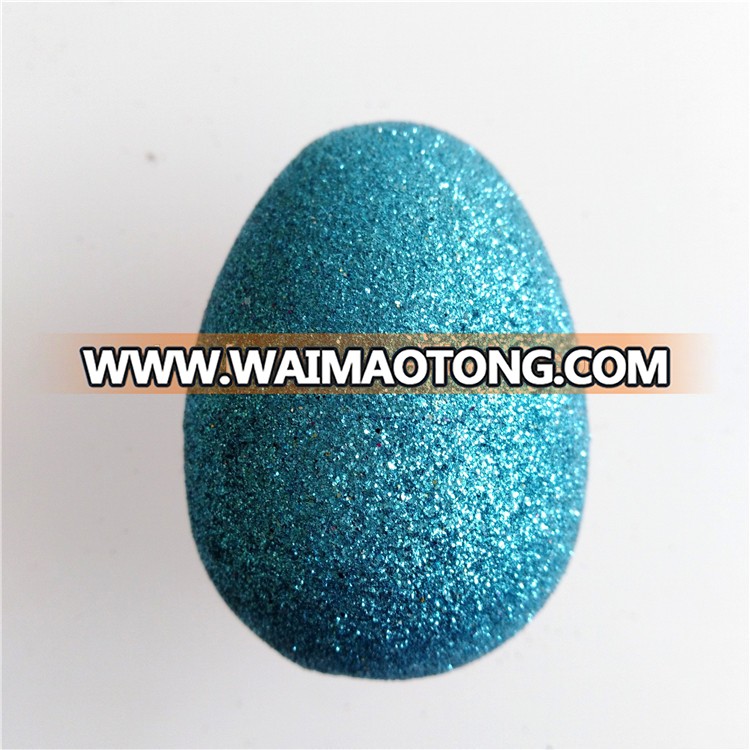 plastic easter eggs with colorful glitter