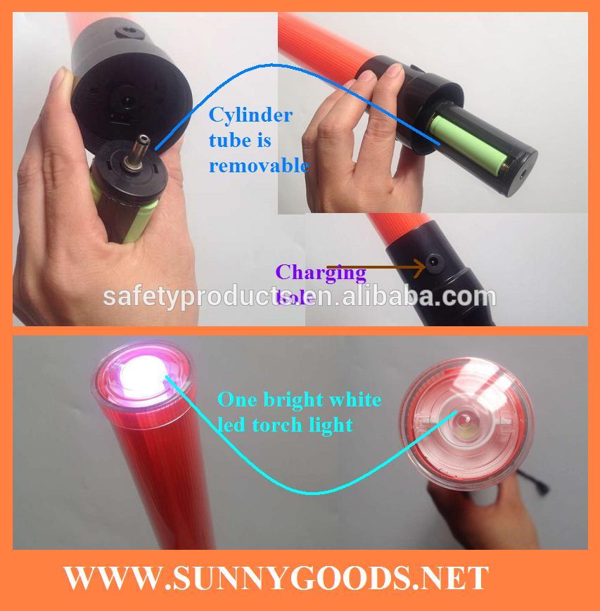 length 41cm with torch light road safety led baton torch