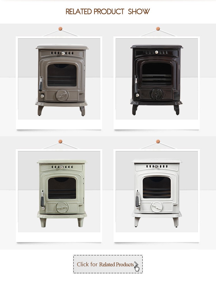 Brand new frestanding enamel fireplace cast iron wood stoves for wholesales HF217E Ivory