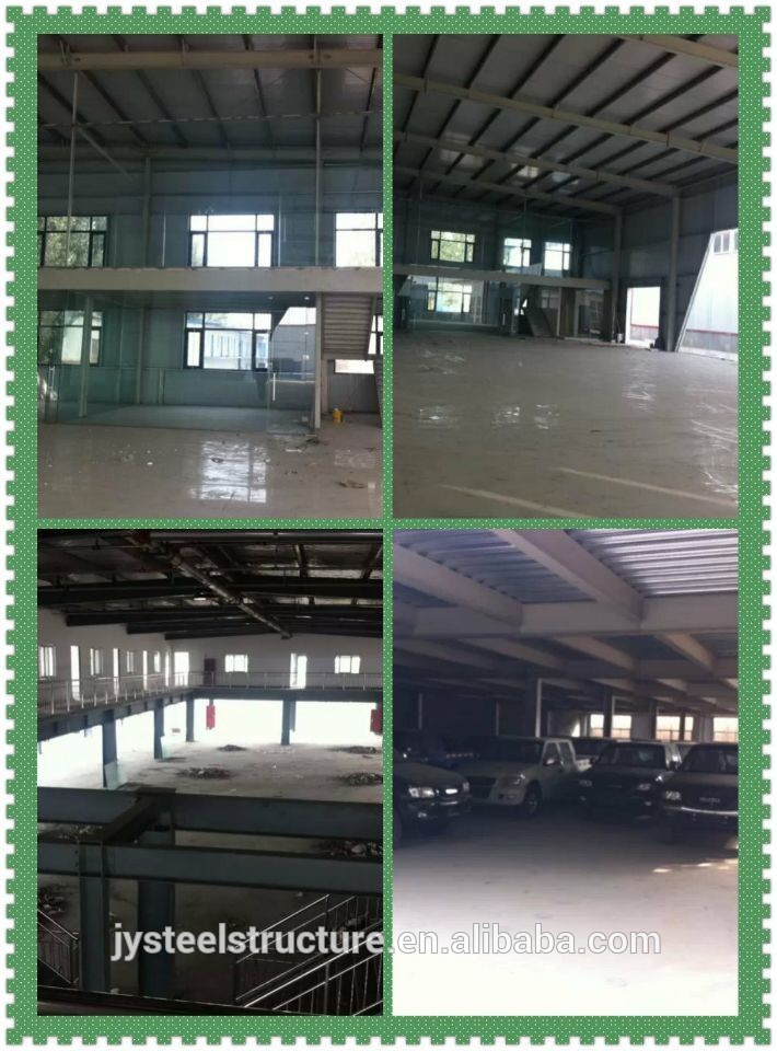 Two Storey Prefabricated Steel structure warehouse/ glass curtain wall car exhibition building