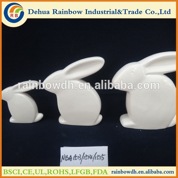 2016 white easter rabbit decoration ceramic rabbit figurines