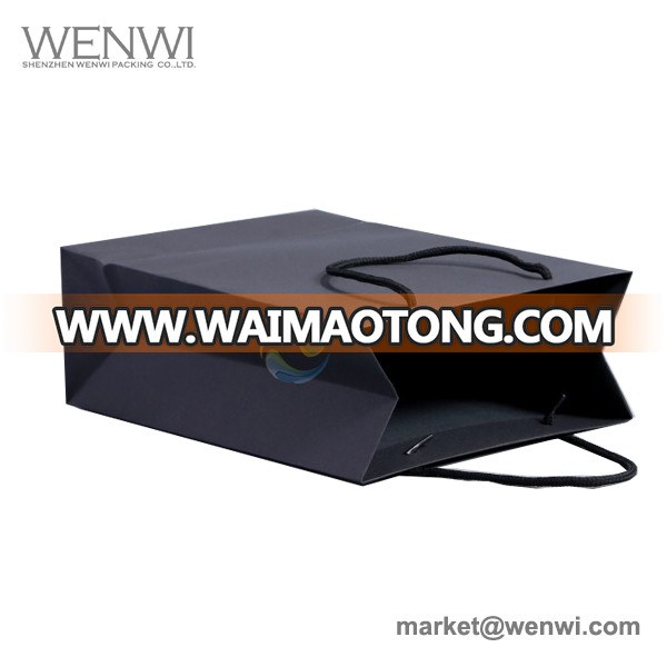 Luxury Bulk Different Size Foldable Recycle Plain Black Paper Shopping Bag