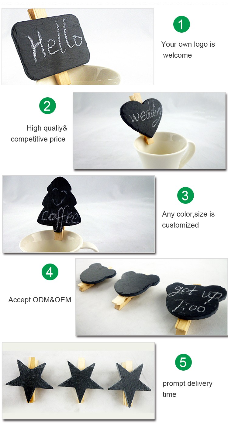 High quality heart shaped craft clip message clips sign board in the coffee cup