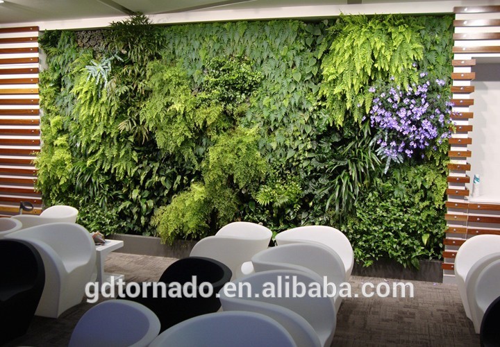 2017 Wholesale new design green artificial plant wall fake/plastic/plant wall used indoor