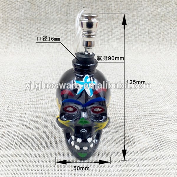 2018 popular new style skull shape all glass hookah