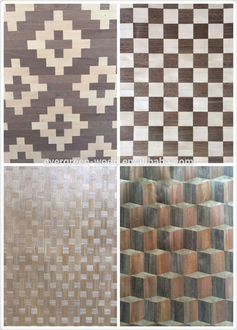 3D wood veneer design for wall panel wallcovering