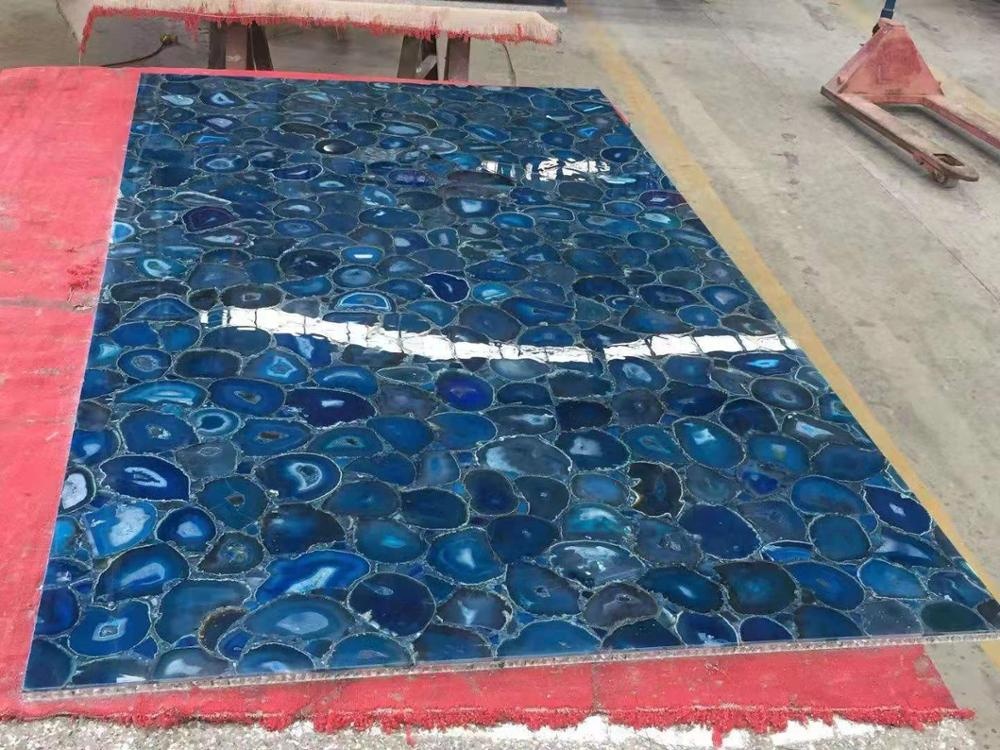 Blue onyx agate stone, Blue agate stone slab